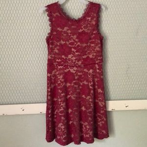 Maroon Floral Lace Dress 12 Speechless Kids